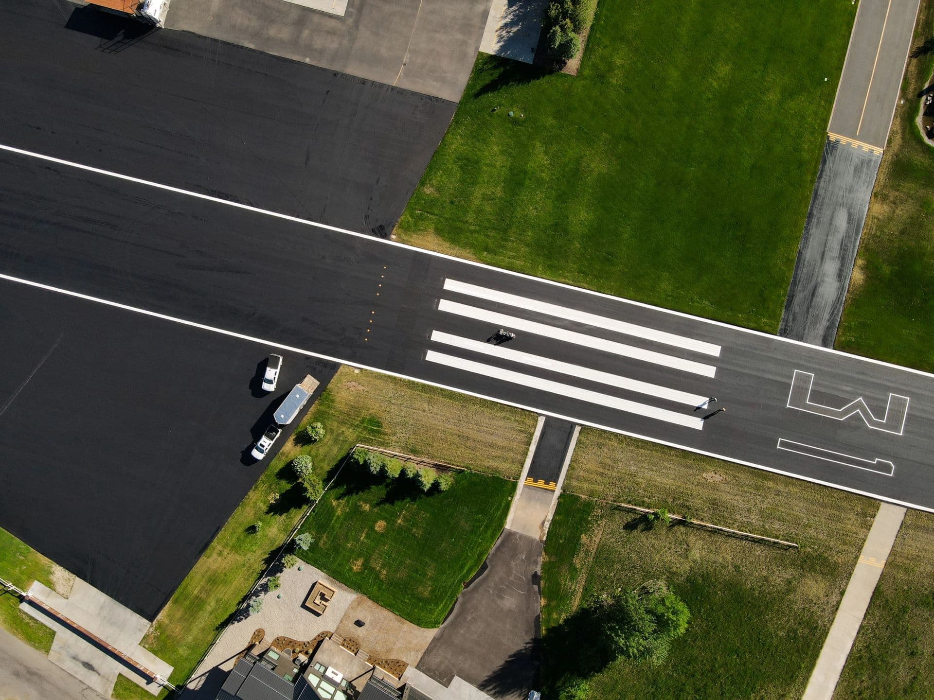 Painting airfield markings at an airport