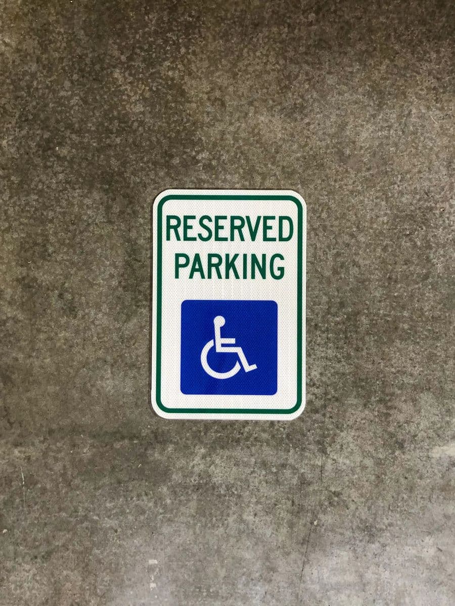 Reserved Parking accessible sign for a business parking lot