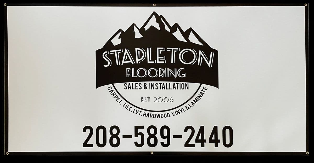 Stapleton Flooring printed vinyl banner with grommets