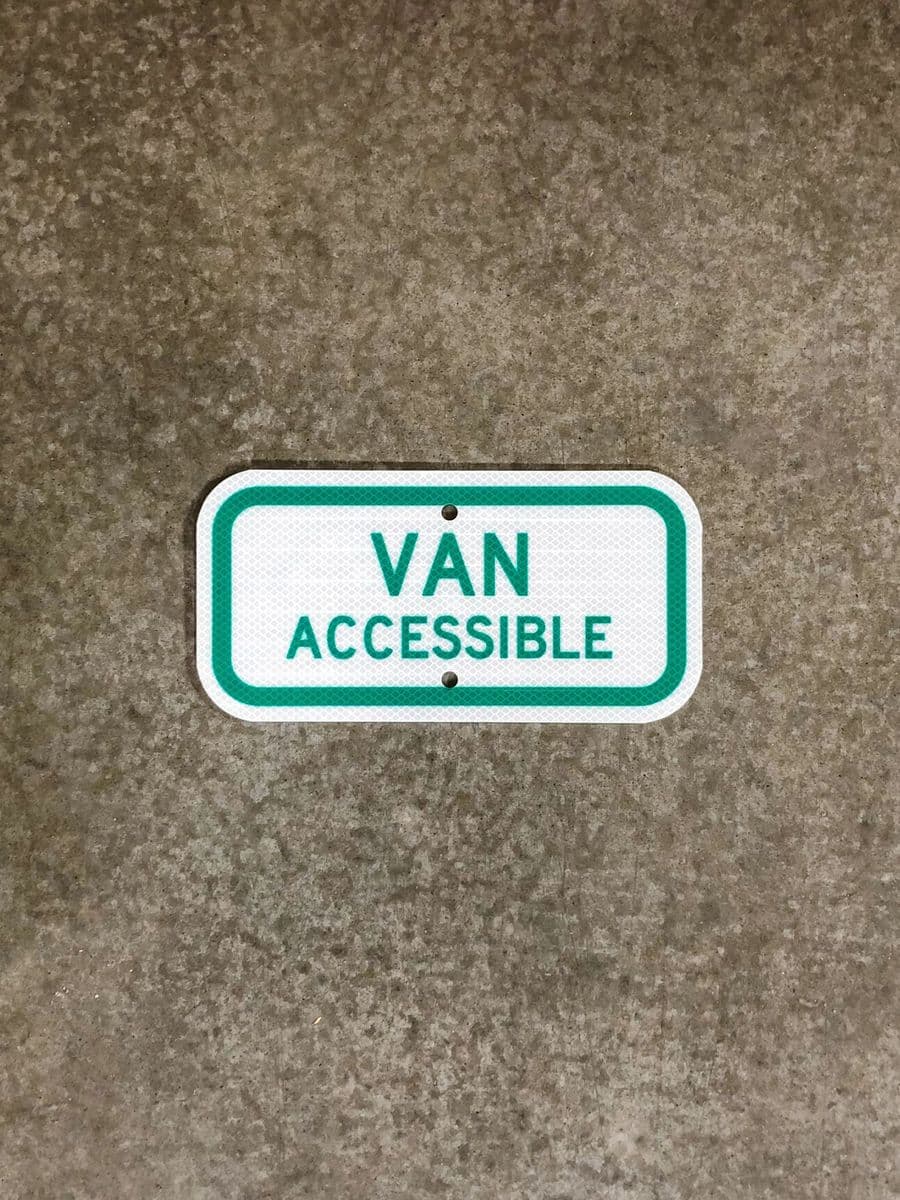 Small Van Accessible rider sign for accessible parking